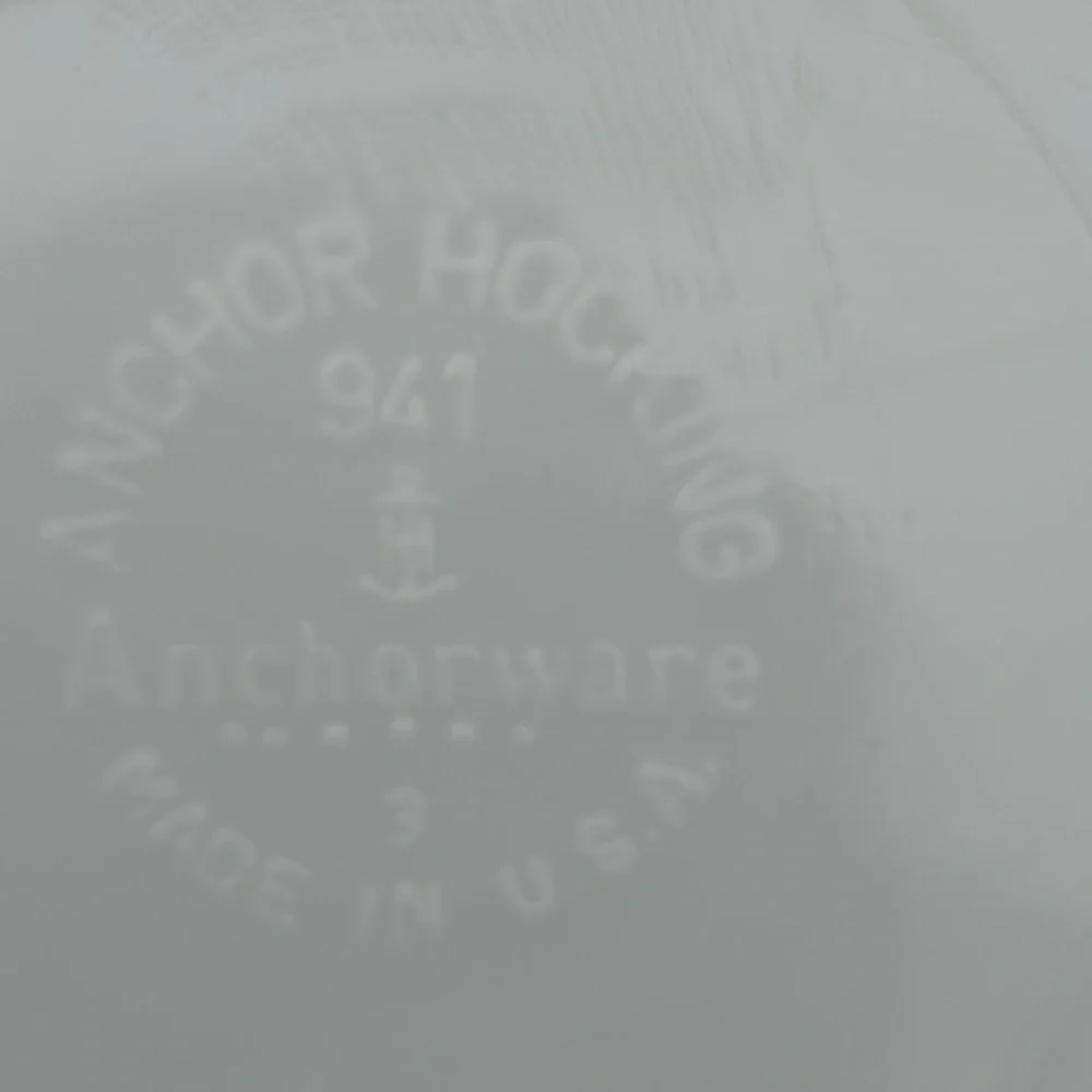 Vintage Anchor Hocking Teal and White Oval Platter